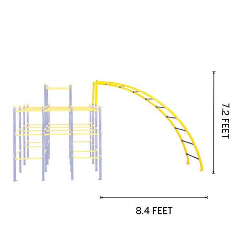 ActivPlay Arched Ladder Climber Accessory Module Dimensional illustration