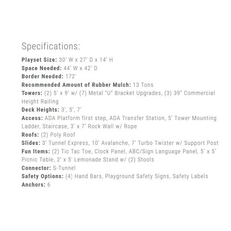 Junior Dreamweaver Vinyl Playground specifications