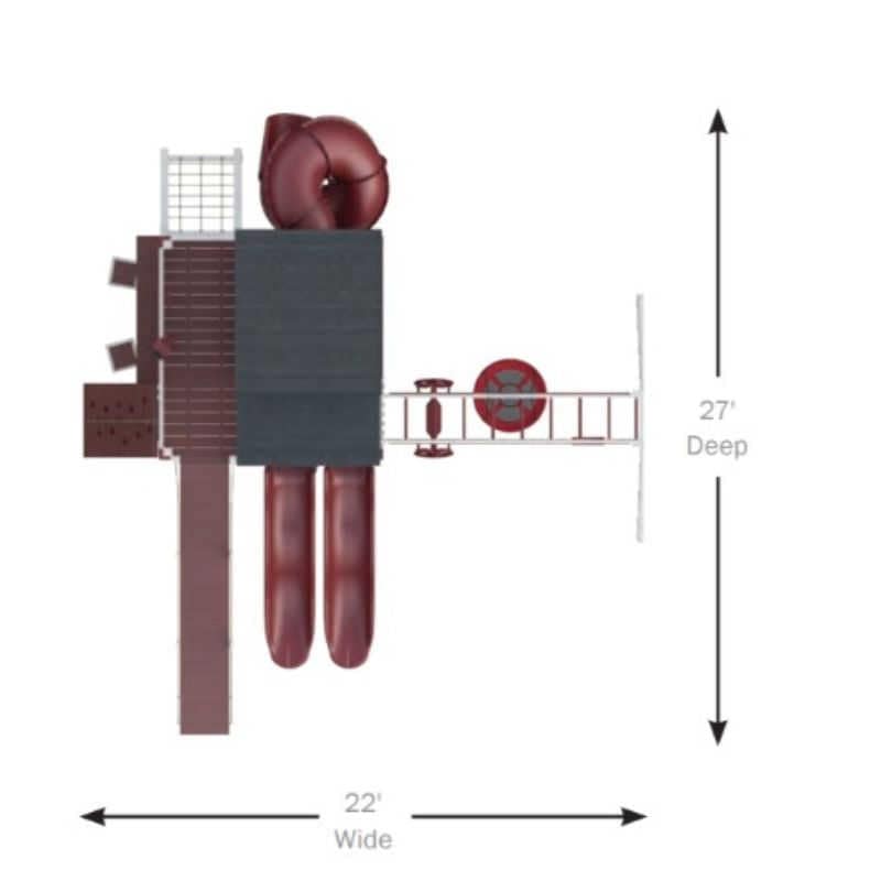 Kingdom Lodge Deluxe Vinyl Playhouse Dimensions