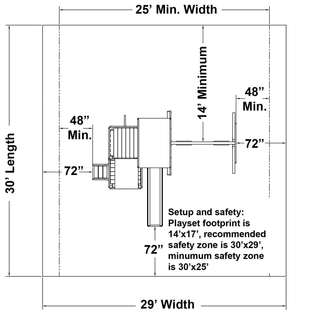 Modern Monkey Black and White Outdoor Playset Safety Zone