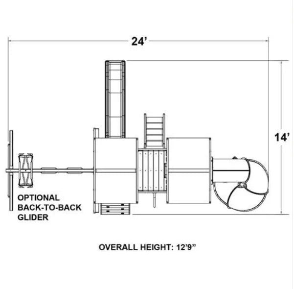 Modern Monkey Outdoor Playset 3 Dimensions