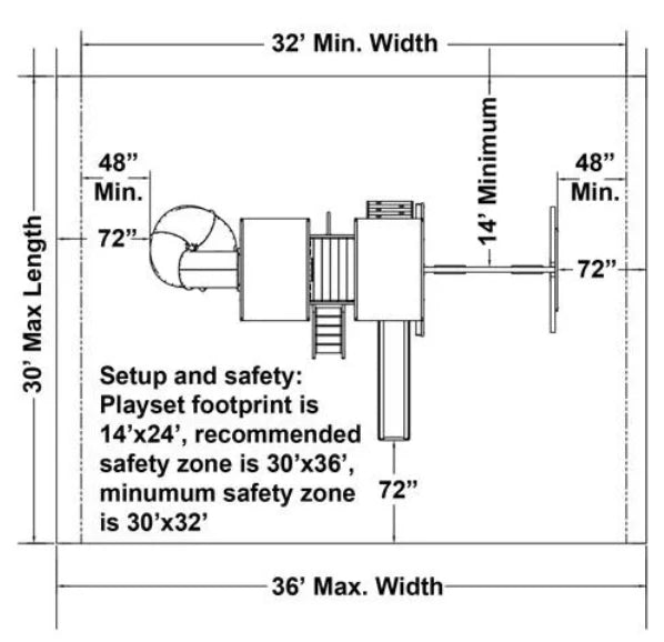 Modern Monkey Outdoor Playset 3 Safety Zone