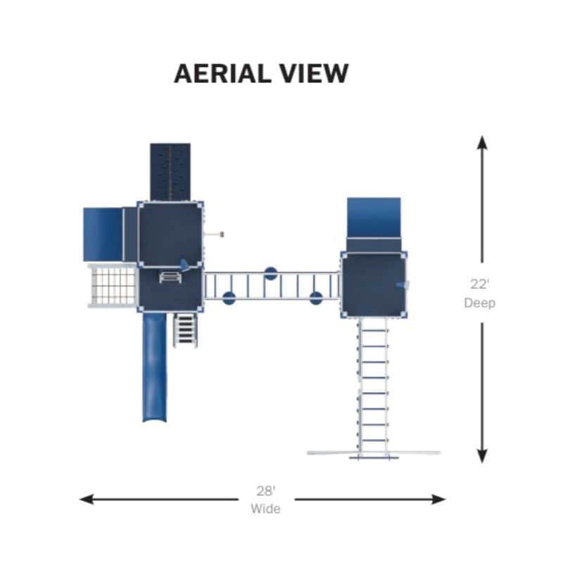 Obstacle Course Vinyl Outdoor Playset Dimensions