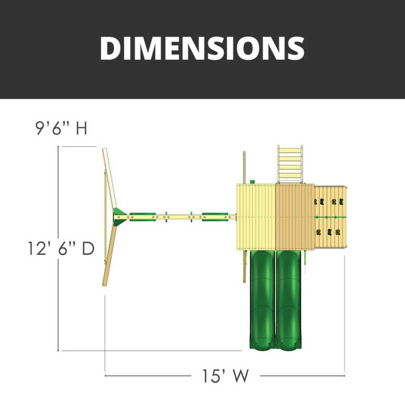 Outing Dual Slide Swing Set Dimensions