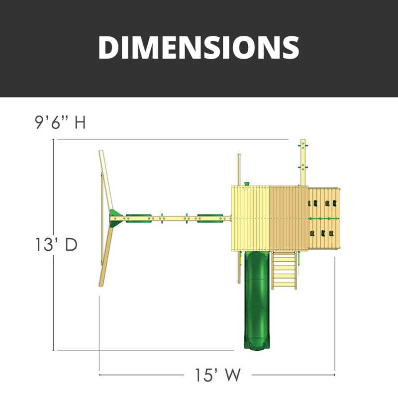 Outing with Trapeze with Arm Swing Set Dimensions