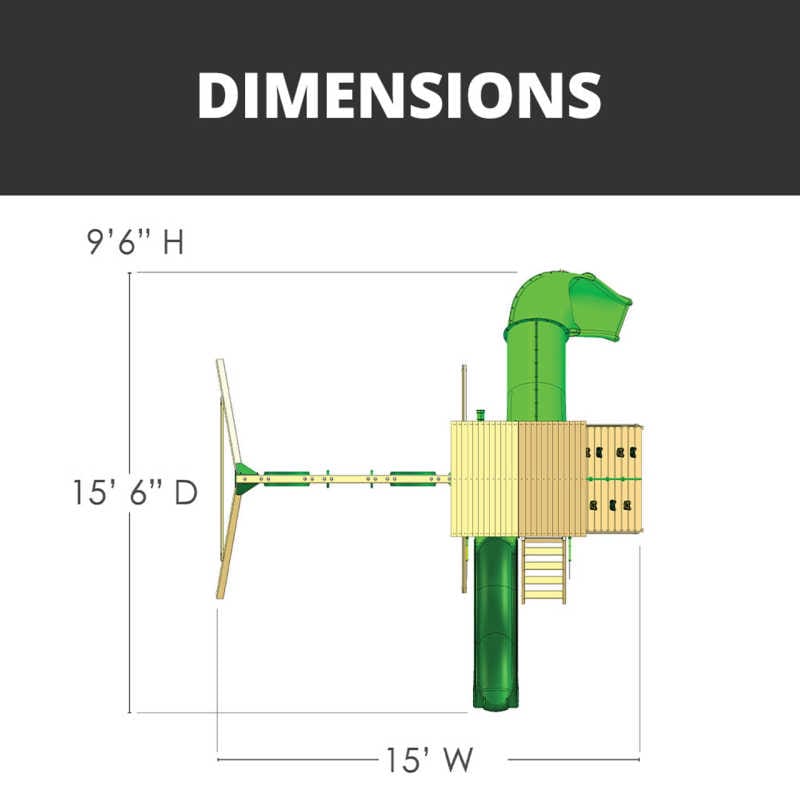 Outing with Tube Slide Swing Set Dimensions