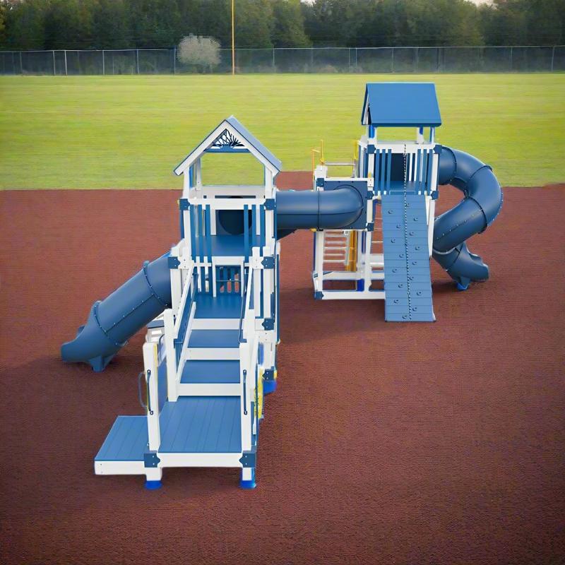 Junior Dreamweaver Vinyl Playground side view in blue and white