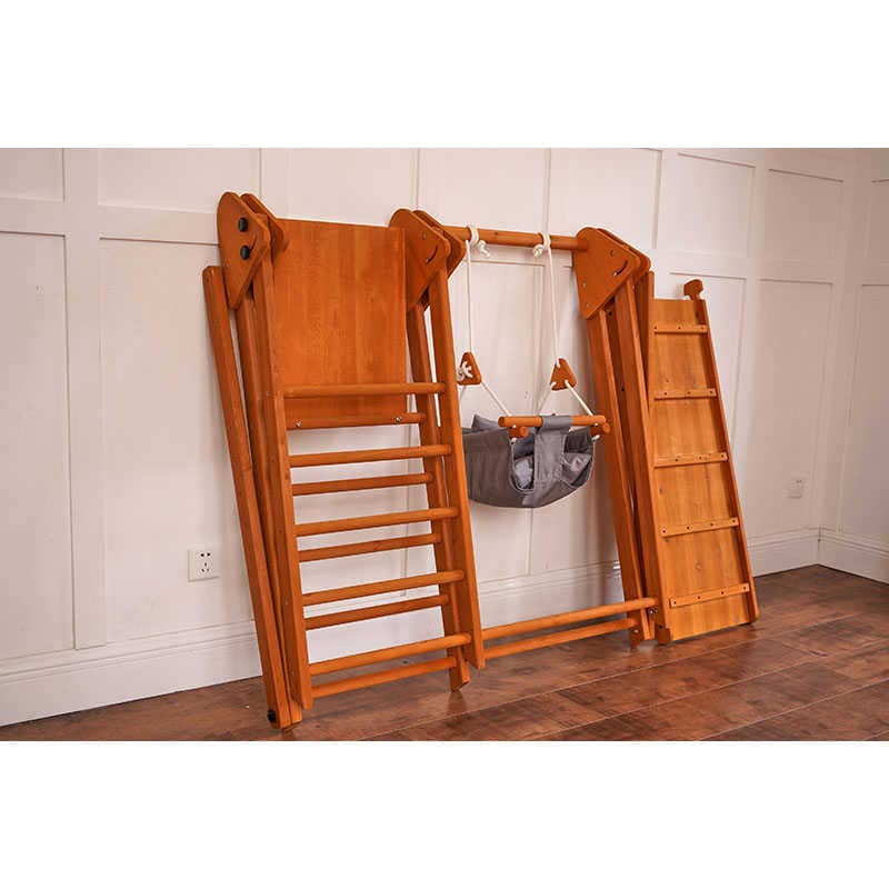 Juniper Wooden Playset folded up against a wall