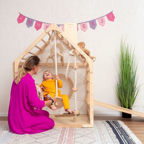 wooden_climbing_playhouse_mother_and_toddler_playing