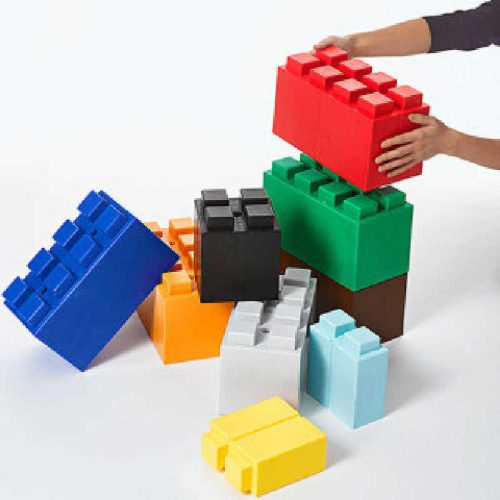 50PieceMultiColoredJumboModularBuildingBlocksKidsPlayPackStacking 1