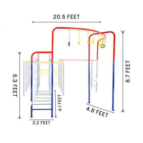 ActivPlayHangingBridgeandHangingJungleLineModularOutdoorPlaysetAccessoryModule SJG207 Dimensions