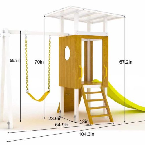 AvenlurForestOutdoorToddlerSwingSetwithSlide min