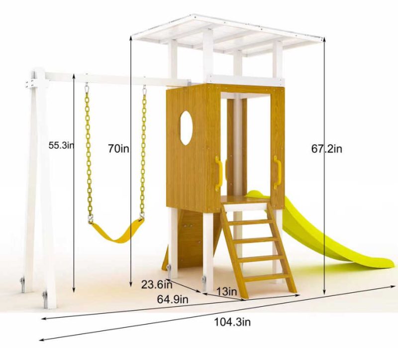 AvenlurForestOutdoorToddlerSwingSetwithSlide min