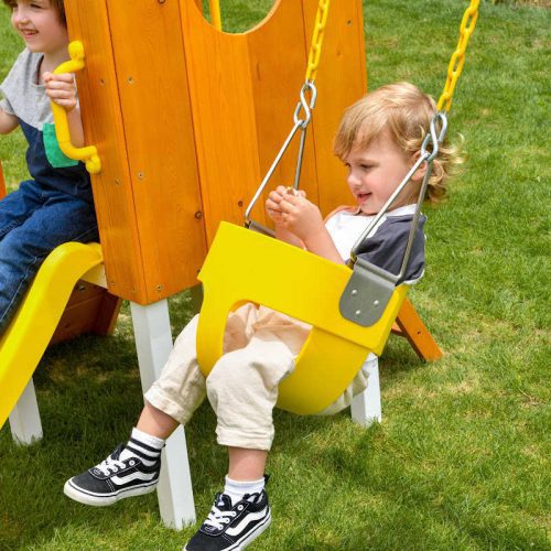 AvenlurForestSmall OutdoorToddlerSwingsetwithkidinbabyswing min