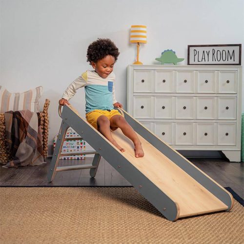 Avenlur Holland- Wooden Folding Slide Corner View Gray