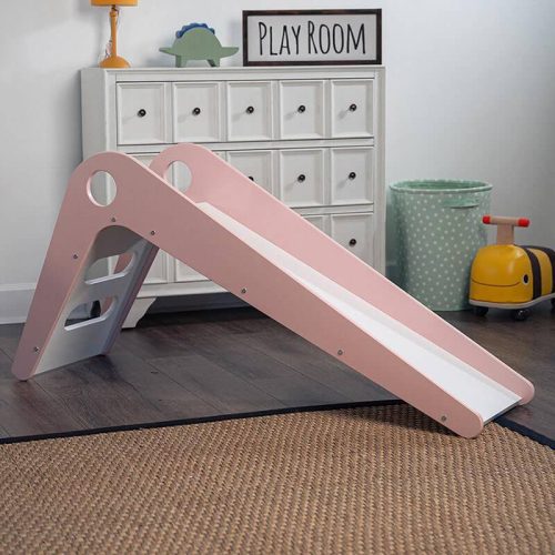 Avenlur Manuka - Indoor Slide Side View Pink On A Play Room