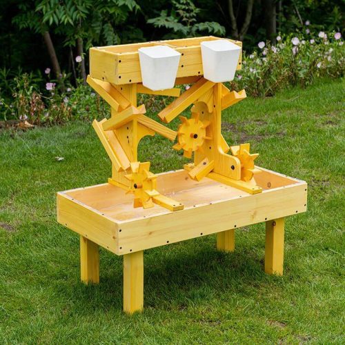 AvenlurOutdoorWoodenWaterTableForKids ToddlersCornerViewFacingRightOutdoor