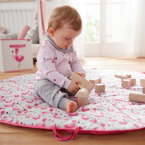 BabyPlayingWithHABAUSABasicBuildingBlocks102PieceExtraLargeWoodenStarterSet