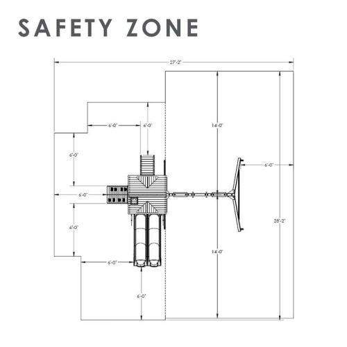 GorillaPlaysetsDoubleDownIISwingSetSafetyZoneDiagram