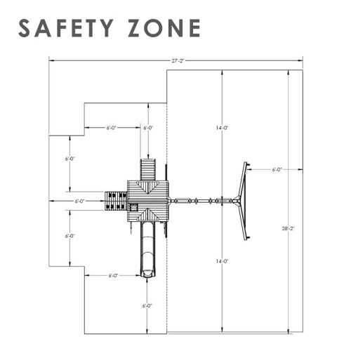 GorillaPlaysetsNantucketIISwingSetTopViewSafetyZoneDiagram