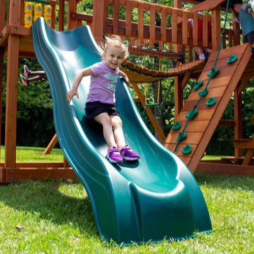 GorillaPlaysetsPioneerPeakSwingSetKidSliding