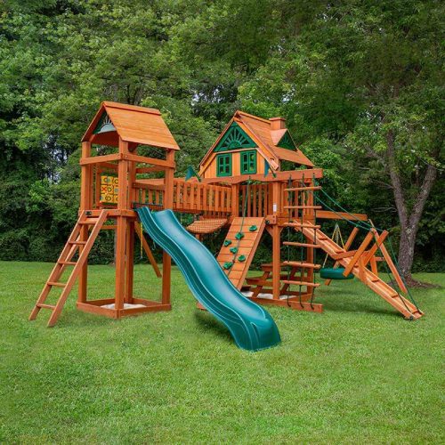 GorillaPlaysetsPioneerPeakSwingSetTreehouseCornerViewOutdoor