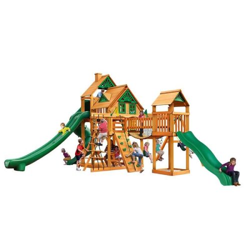 GorillaPlaysetsTreasureTroveIITreehouseAdd OnCornerViewWithKids