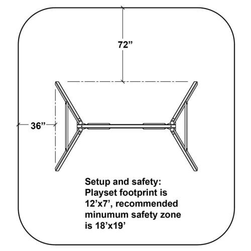 KIdwiseCONGOSwingCentral3PositionSwingSetTopViewSafetyZones