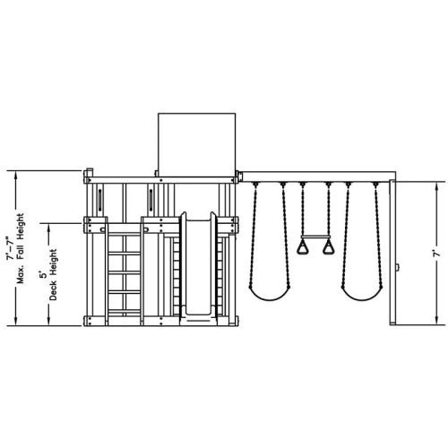 KIdwiseCongoMonkeyPlaySystem 1withSwingBeamFrontViewDiagram