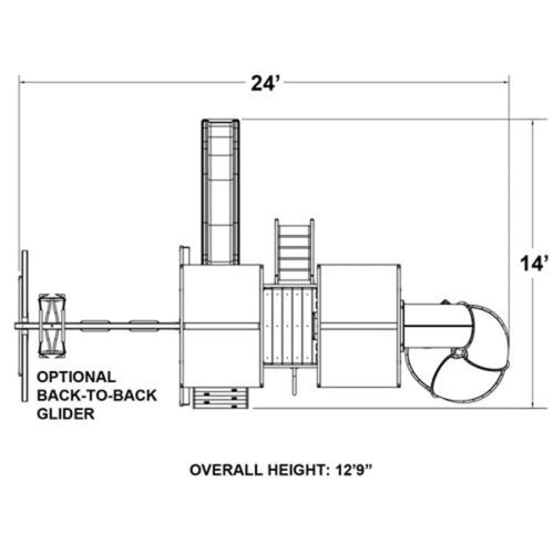 KIdwiseCongoMonkeyPlaySystem 3TopViewDimensions