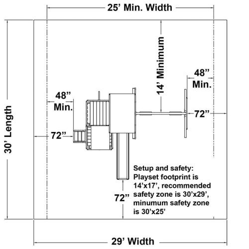 KIdwiseCongoMonkeyPlaysystem 2WithSwingBeamTopViewSafetyZones