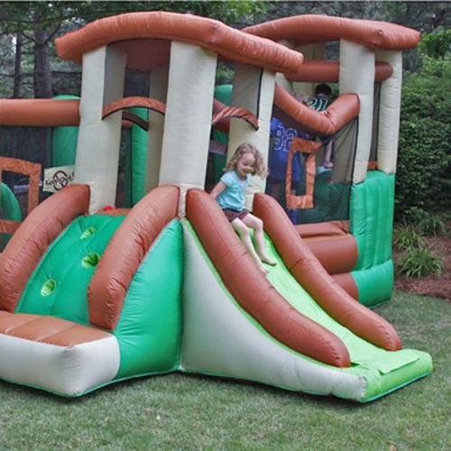 Kid In Sliding In Kid Wise Clubhouse Climber Bounce House