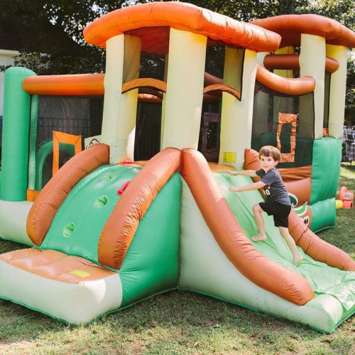 Kid Wise Clubhouse Climber Bounce House Front View