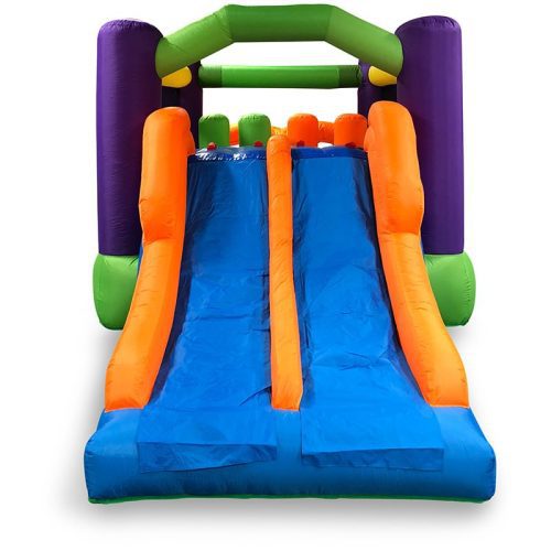 Kid Wise Obstacle Racer Bounce House Front View Slide