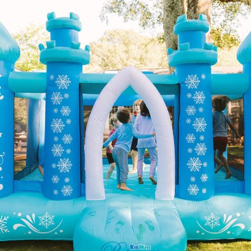 Kid Wise Princess Party Palace Front View With 2 Kids