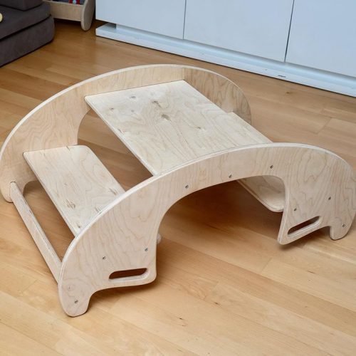 Kidodido2In1MontessoriWoodenSeesawandTableChairSetTopViewAsATableAndChair