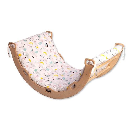 Kidodido 4 Pieces Climbing Set-Triangle-Arch Rocker-Pillow and Ramp Flamingo Pillow