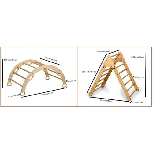 Kidodido4PiecesClimbingSet Triangle ArchRocker PillowandRampLadderAndRockerDimensions