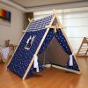 Kidodido Blue Stars Play Tent and Play Mat Front Side View Facing Right