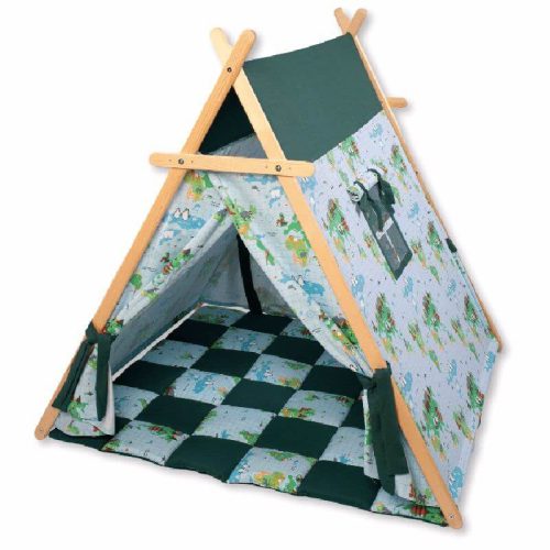 Kidodido World Map Play Indoor Tent and Play Mat Top Front Side View With Play Mat