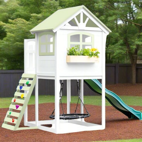 Londyn Swing Set with green trim