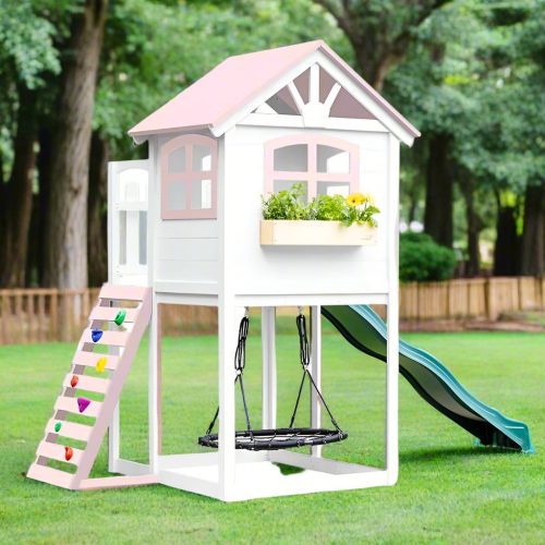 Londyn Swing  Set with pink trim 