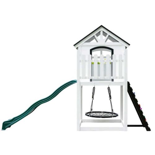 Londyn Swing Set side view with nest swing 1 min