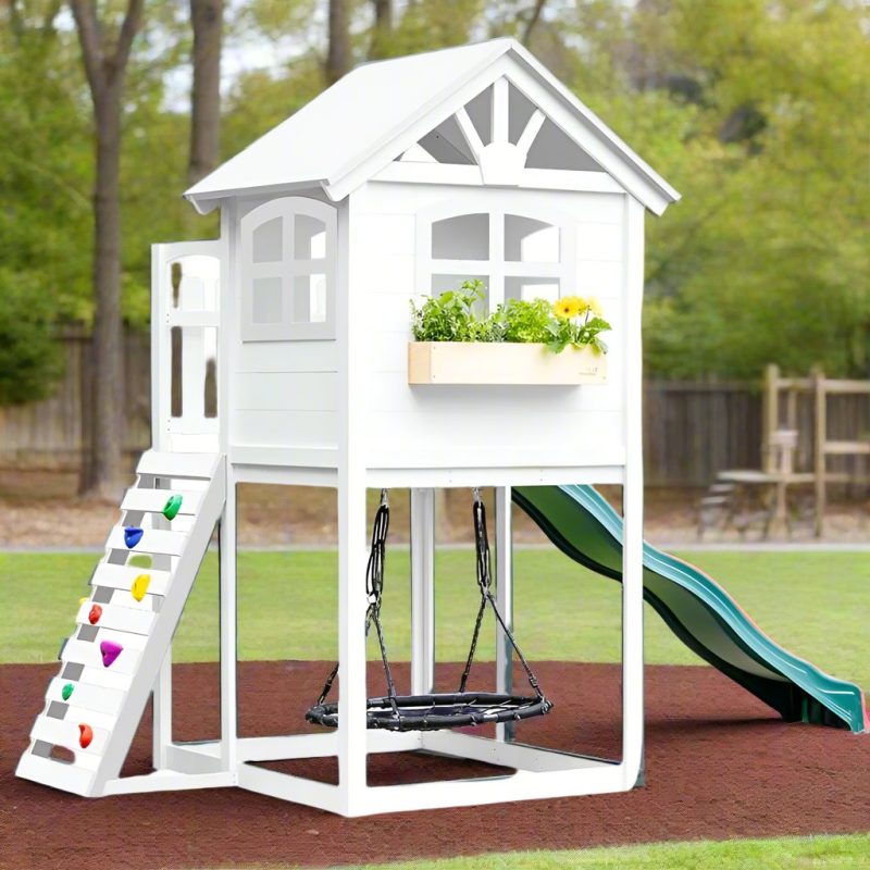 Londyn Swing Set with white trim