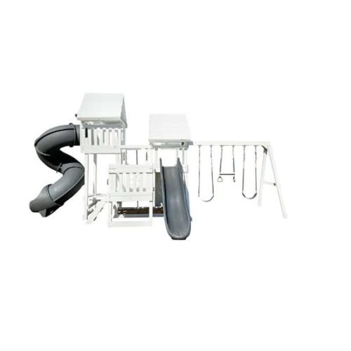 ModernMonkeyOutdoorPlaysetPackage4FrontViewWhiteandGreyAccessories