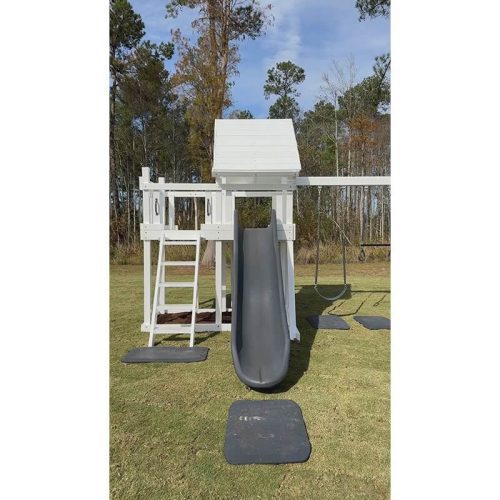 ModernMonkeyOutdoorPlaysetPackage 1WhiteGreySlideUpClose