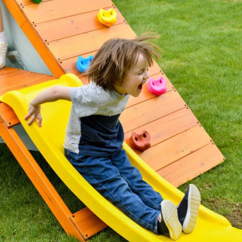 Palm 5 in 1OutdoorandIndoorPlaygroundPlaysetyellowslide min