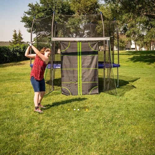 SkywalkerSportsMultisportTrainingNetGameaccessoryforTrampolineswithgirlgolfing