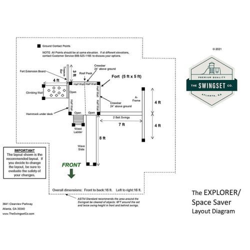 TheSwingSetCo.ExplorerSwingSet SpaceSaverEditionTechnicalDrawings