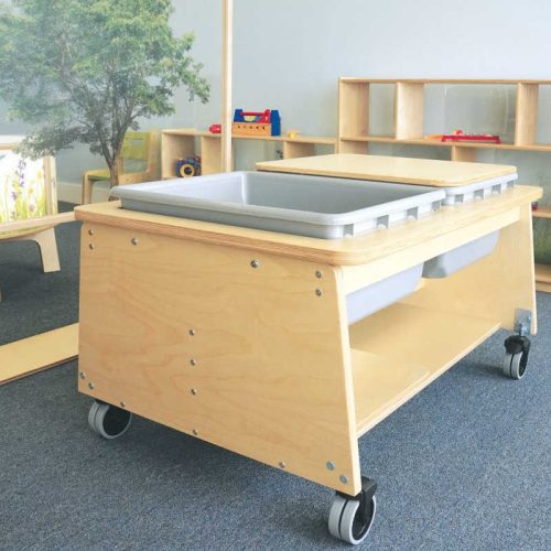 WhitneyBrothers MobileSensoryPlayTableWith2TubsandLids CH4049 sideview